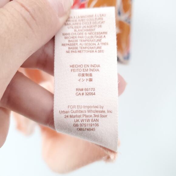 Free People Boho Annka Linen Floral Botanical One Shoulder Flutter SleeveTank S - Picture 5 of 10